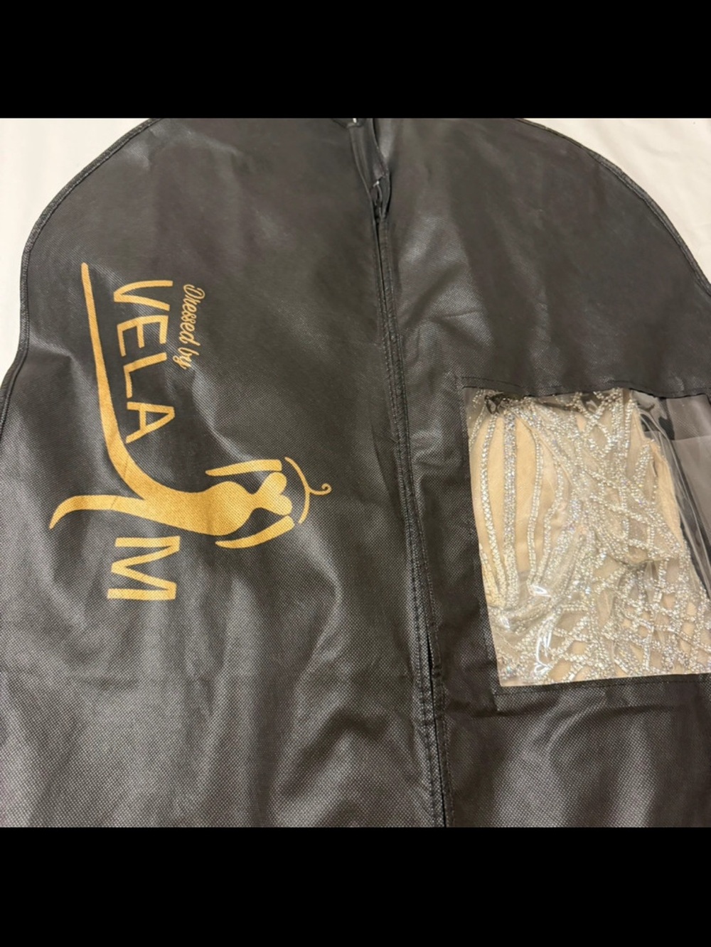 Black Garment Bag with Clear Window